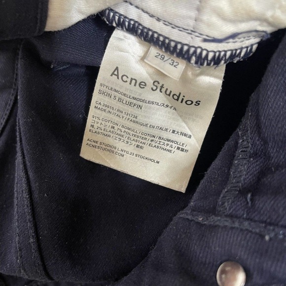 Acne Studios Skinny Jeans Women's Navy Size 29 - Picture 4 of 8